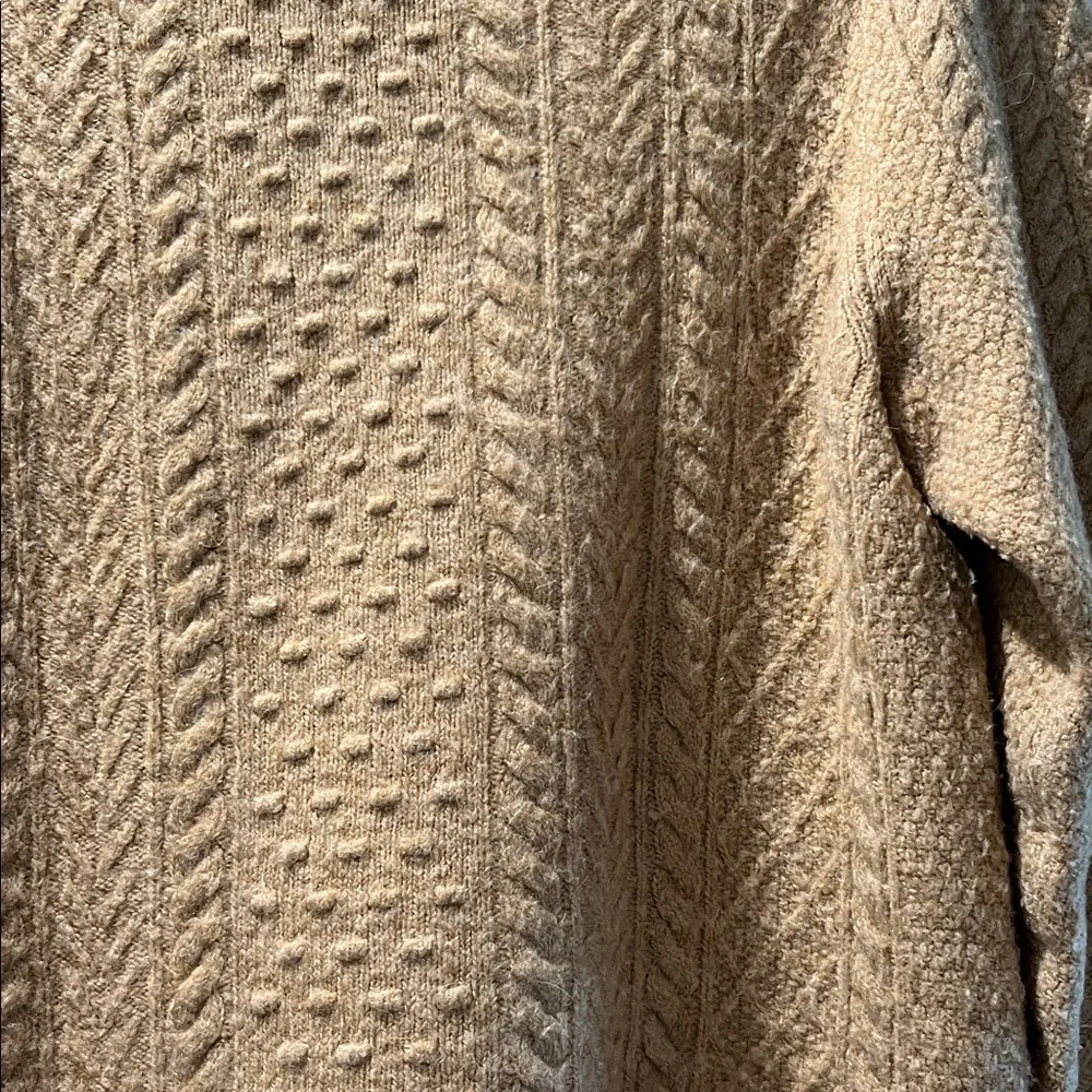 J. Crew Camel Cable Knit wool blend Sweater S - Picture 6 of 9